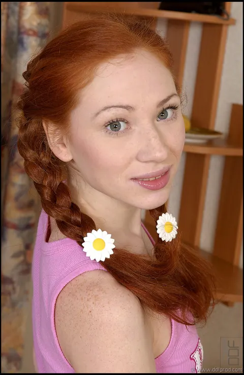 Ludmilla Habibulina: PAWG Slim Redhead Fingers Her Ass in Panties and Socks – photo 1 of 21