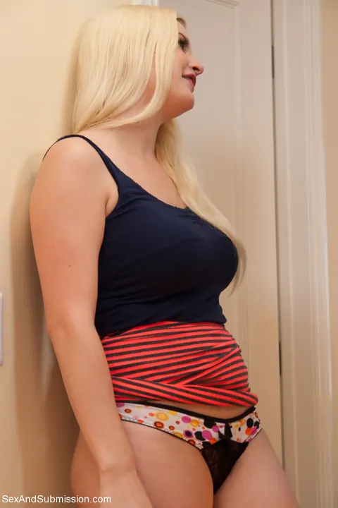 Danielle Delaunay: Pale Redhead MILF in a Skirt and Panties Takes Bondage Anal – photo 5 of 21