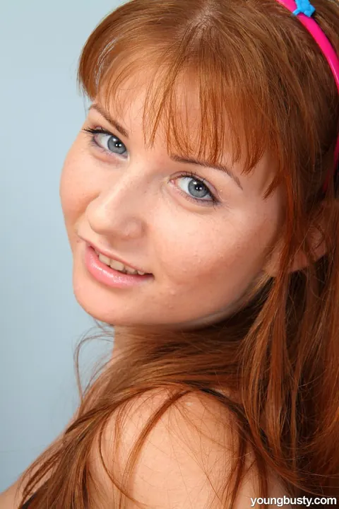 Jess B: Busty Redhead in Knee Socks Spreads Her Hairy Pussy – photo 4 of 20