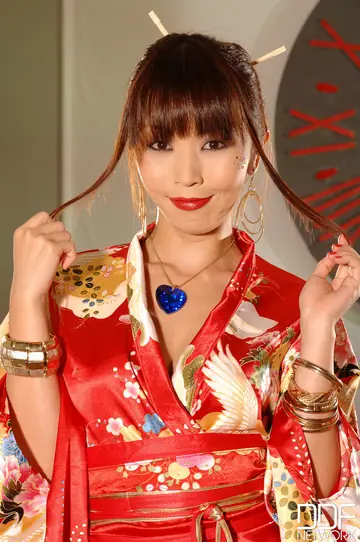 Marica Hase – Japanese Brunette with Big Tits Teases in a Kimono and Fingers Her Pussy