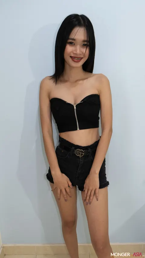 Skinny Thai Woman Goes Topless in Shorts – photo 3 of 9