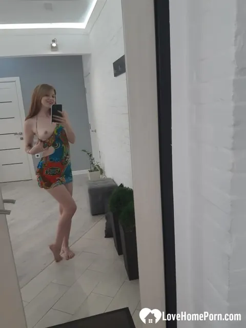 European PAWG Strips Off Her Dress for Mirror Selfie – photo 10 of 20