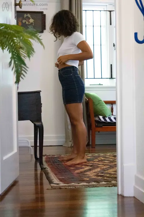 Slim Australian Brunette Shows Her Ass in Shorts – photo 20 of 21