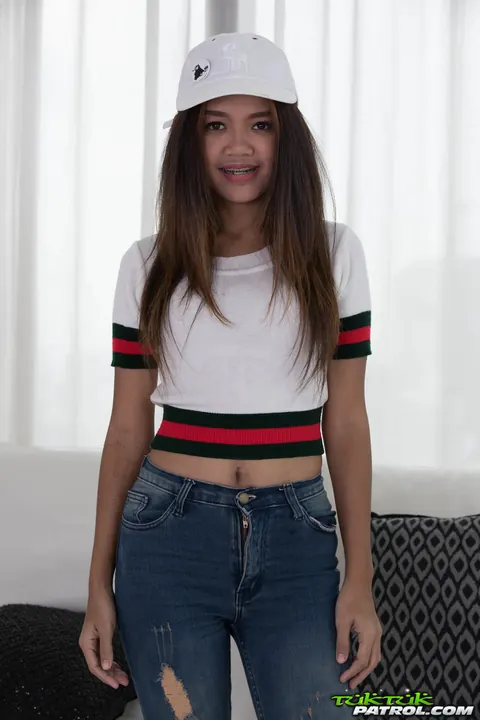 Petite Thai Woman Strips Off Her Jeans and Spreads Outdoors – photo 4 of 19