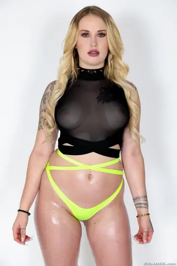 Busty Blonde Woman Takes Anal Threesome and a Facial in Heels