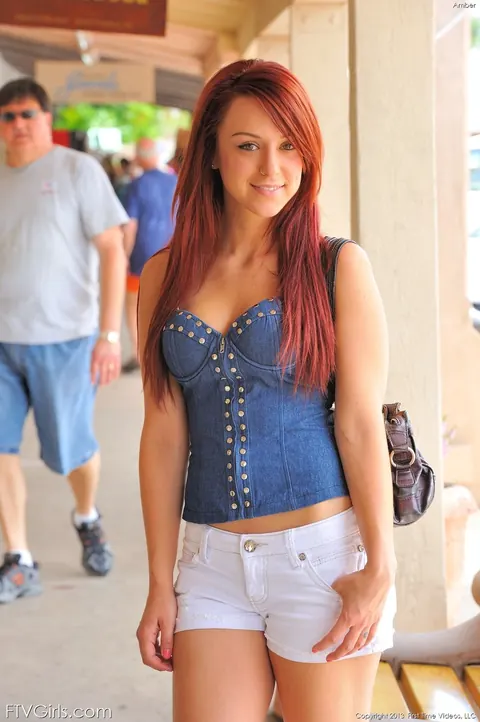 Petite Amateur Redhead Strips Nude Outdoors – photo 3 of 21