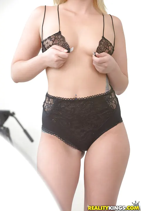 Rikki Rumor: Tattooed Thick Latina in Lingerie Flashes Her Big Ass and Natural Tits – photo 12 of 14