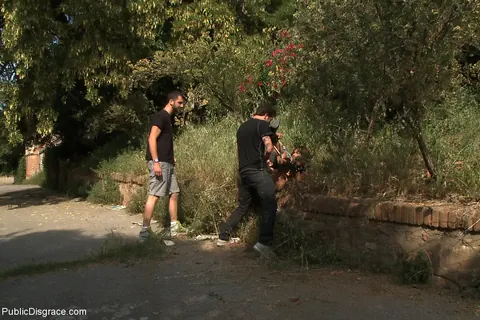Sara May: Brunette Latina Endures Public BDSM Group Sex and Anal Outdoors – photo 4 of 21