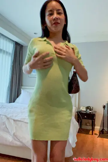 Asian Trans Woman Strips and Gives a Blowjob to a Stranger