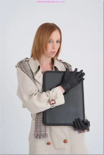 Katie White – British Redhead MILF Poses in Leather Lingerie and Stockings
