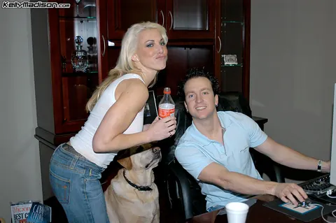 Bobbi Dean: Tall Blonde MILF Strips Out of Her Lingerie for a Threesome – photo 15 of 16