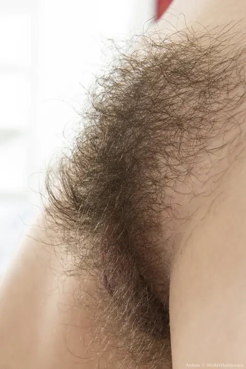 Hairy Brunette Pulls Her Shorts Aside and Spreads – photo 12 of 18