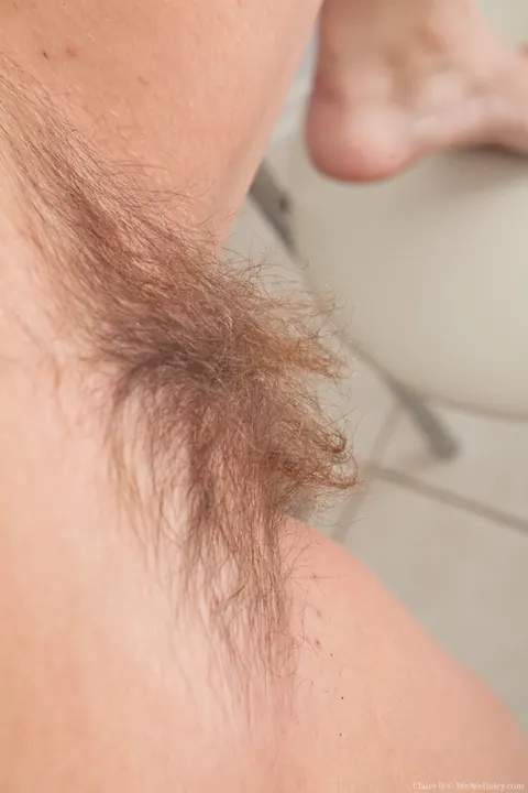 Clair G: Blonde with Big Natural Tits Shows Her Hairy Pussy – photo 16 of 18