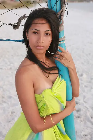 Ruth Medina – Slim Latina Brunette Strips Nude on the Beach