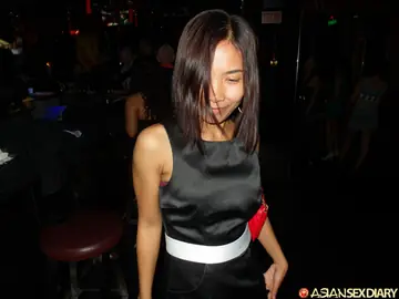 Busty Chinese Brunette in a Skirt Gets Fucked Outdoors
