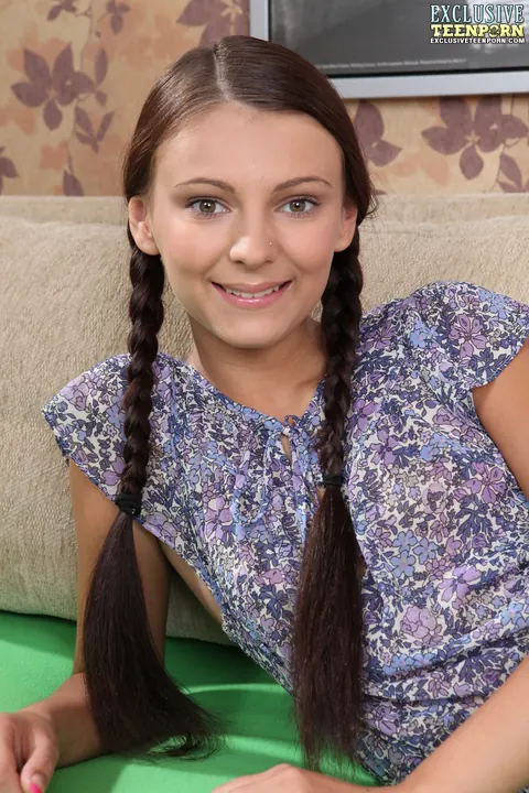 Asya Kitty: Slim Brunette in Pigtails Rides Him to a Cumshot – photo 2 of 20