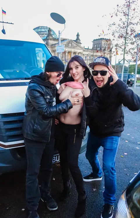 Alina Lamour: Petite European Brunette in Glasses Gets Banged in a Van – photo 10 of 10