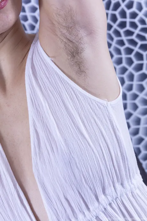 French Belle: Mature Blonde Bares Hairy Armpits and Bush – photo 3 of 21