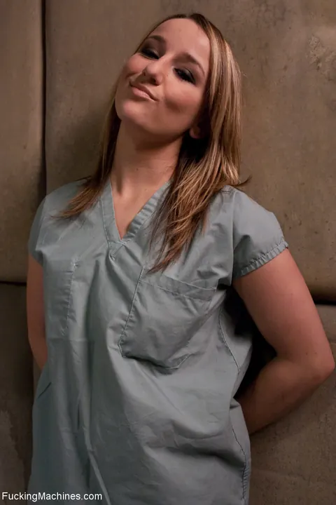 Jessie Cox: Brunette MILF in Uniform Bound and Fingered While Spread – photo 3 of 20