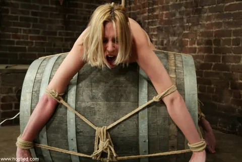 Heaven Lee: Short-Haired Blonde MILF Hogtied in Bondage and Spreads – photo 14 of 20