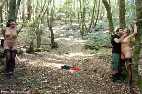 Beretta James: Slim Busty Latina in Rope Bondage Spreads for Anal Outdoors – photo 10 of 20