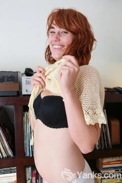 Molly Broad: Redhead Strips Off Her Cotton Panties and Spreads Her Hairy Pussy – photo 8 of 15