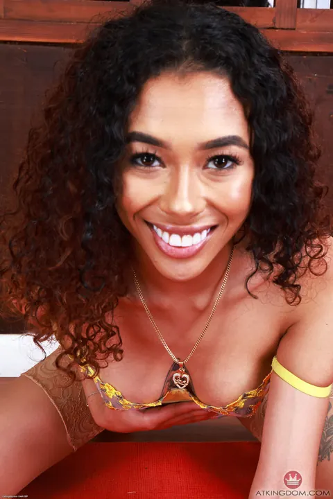Kalani Luana: Ebony Brunette in Lingerie Strips and Spreads Her Pussy – photo 3 of 21