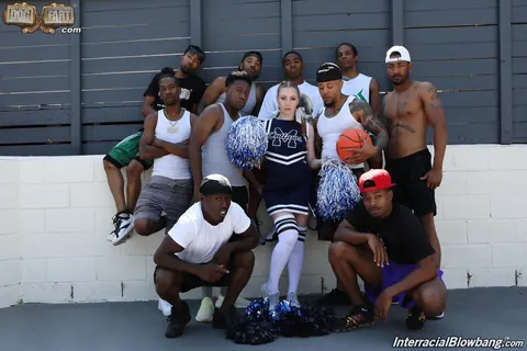 Arietta Adams: Tall Slim Redhead in a Skirt Takes Interracial Gangbang – photo 5 of 21