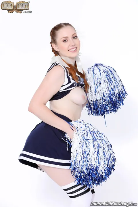 Arietta Adams: Tall Slim Redhead in a Skirt Takes Interracial Gangbang – photo 2 of 21