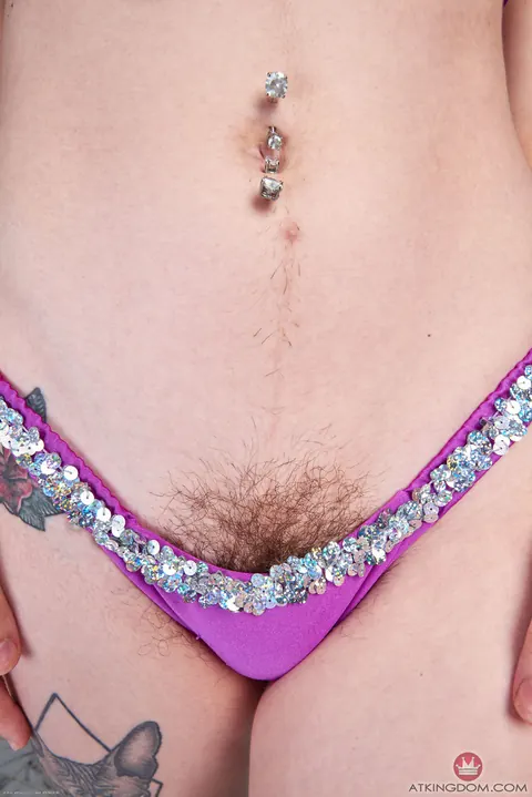 Rosalyn Sphinx: Brunette in a Bikini Shows Her Hairy Bush and Tattoo – photo 1 of 21