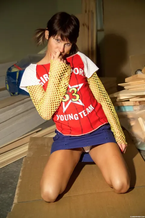 Dolly Darkley: Slim European Brunette Bends Over and Pulls Her Panties Aside – photo 2 of 21