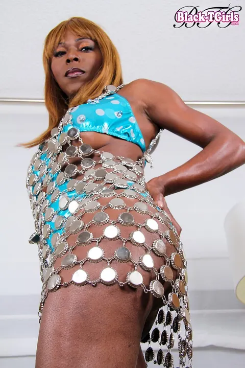 Ebony Trans Woman Undresses and Shows Off Her Hard Cock – photo 3 of 16