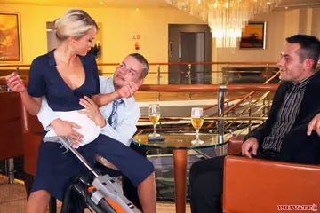 Laura Crystal – Blonde Czech MILF in Stockings and Uniform Enjoys Anal Threesome