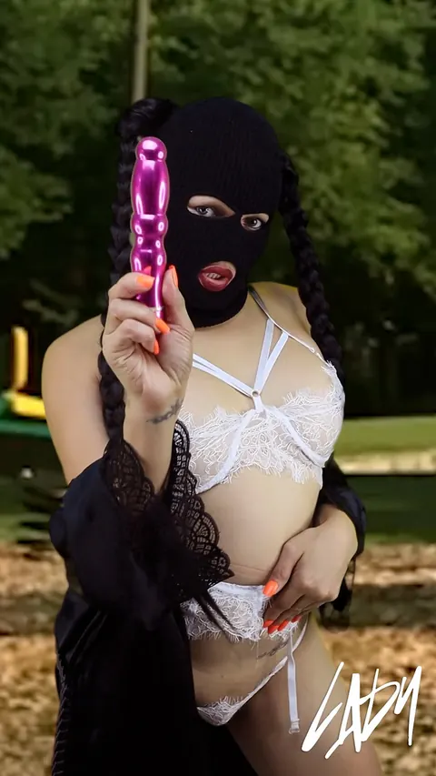 Thick Brunette Trans Woman Strips Out of Her Lingerie Outdoors – photo 9 of 15