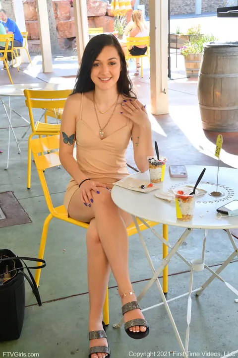 Woman Flashes Her Shaved Pussy in High Heels Outdoors – photo 20 of 21