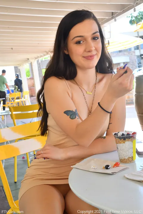 Woman Flashes Her Shaved Pussy in High Heels Outdoors – photo 19 of 21