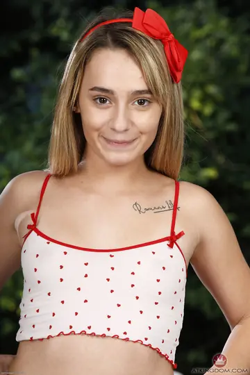Petite Blonde with Short Hair Undresses and Spreads
