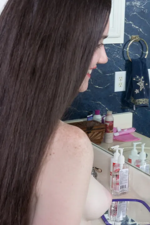 Gabby Smith: Brunette Pulls Panties Aside to Finger Her Hairy Pussy – photo 2 of 21