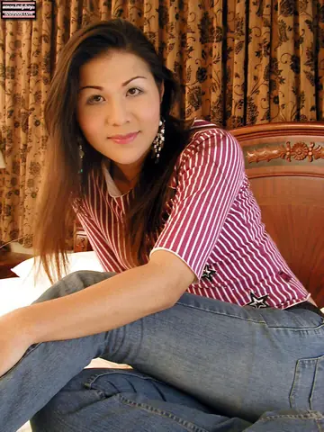 Asian Trans Woman Strips Out of Her Jeans and Poses Nude with Hairy Bush