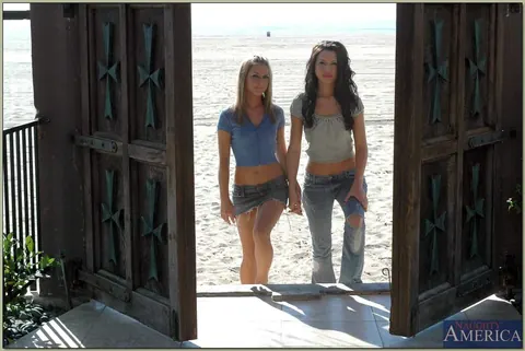 Mckenzie miles: Blonde and Brunette in Skirts and Jeans Join Wild Group Sex – photo 1 of 16