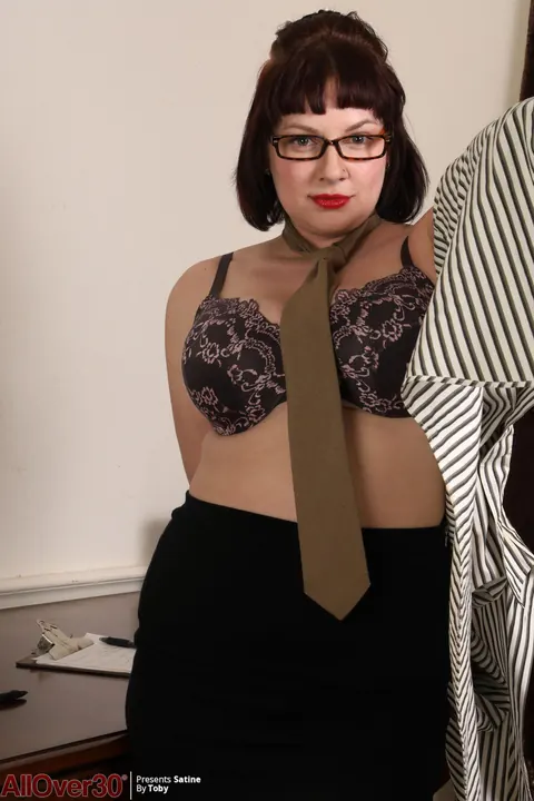 Busty BBW Secretary in Boots Spreads in the Office – photo 7 of 16