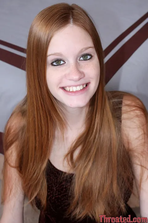 Layla Exx: Tall Redhead with Natural Tits Deepthroats and Takes a Facial – photo 2 of 21
