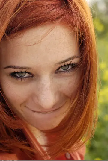 Skinny Redhead Arches Back Nude Outdoors