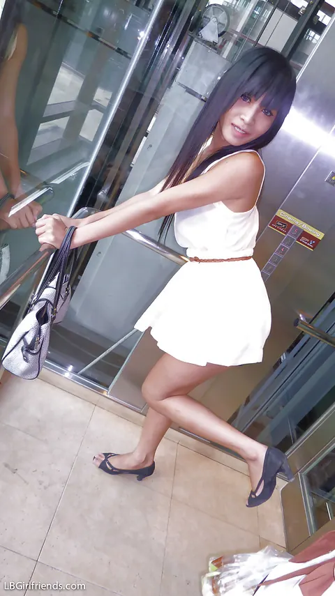 Asian Trans Woman in Heels Eats Cotton Candy and Poses Nude – photo 6 of 16