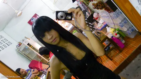 Asian Trans Woman in Heels Eats Cotton Candy and Poses Nude – photo 12 of 16