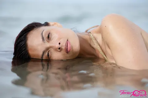 Tera Patrick: Tall Asian MILF in a Bikini Poses on the Beach – photo 6 of 17