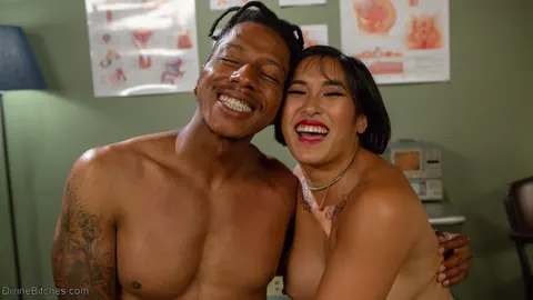 Mia Li: Thick Asian Mistress in Stockings Pegs Slave Then Sucks Him – photo 19 of 20