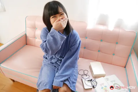 Mayu Kawai: Chubby Japanese Brunette Strips and Fingers Her Shaved Pussy – photo 3 of 15