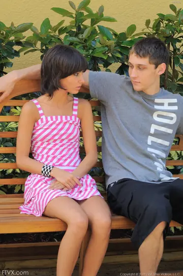 Brunette in a Skirt Sucks and Strokes Cock