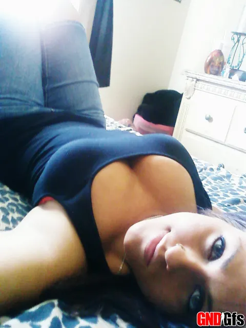Brunette with Big Tits Poses in Lingerie and Bikini for Selfies – photo 2 of 12